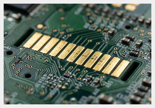 Gold contacts on a printed circuit board